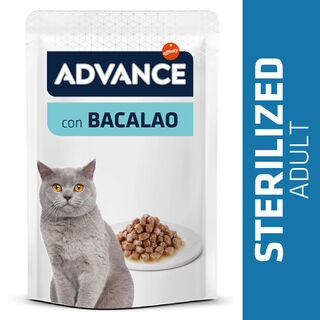 Advance Sterilized Adult Bacalhau saquetas para gatos